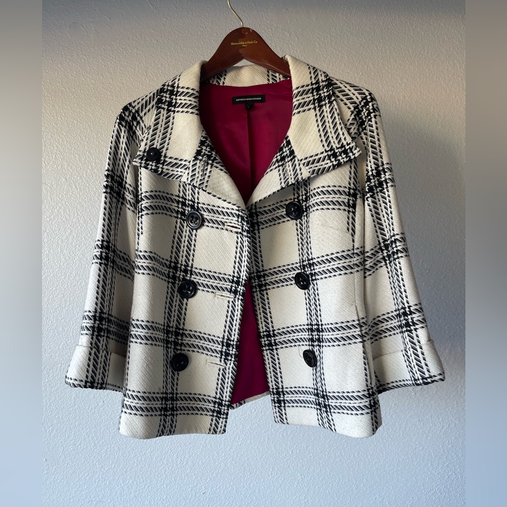 Vintage Plaid Fitted Jacket